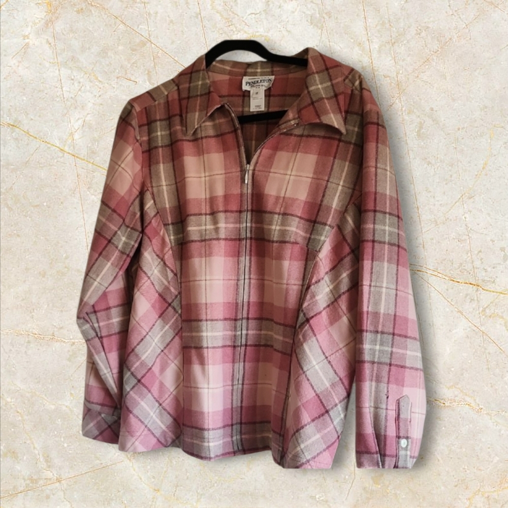 Pendleton Pink Plaid Zip Jacket